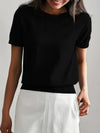 Jumper décontracté à manches courtes - top tricot chic pour femmes
