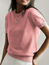 Jumper décontracté à manches courtes - top tricot chic pour femmes