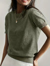 Jumper décontracté à manches courtes - top tricot chic pour femmes