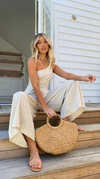 Jumpsuit élégant asymétrique - chic combinaison beige pour femmes