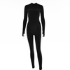 Jumpsuit zippé pour femmes - bodysuit ajusté gris pour dames