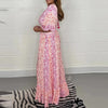 Robe maxi florale à manches longues - design rose charme pour vos sorties décontractées