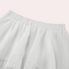 Jupe blanche à volants - élégante jupe en dentelle à niveaux