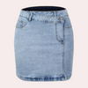 Jupe en denim - mini jupe bleu classique pour femmes