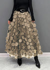 Jupe en tulle superposée - jupe midi élégante avec des points décoratifs