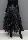 Jupe en tulle superposée - jupe midi élégante avec des points décoratifs