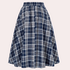 Jupe midi à carreaux - jupe à taille haute pour femmes