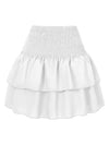 Jupe mini à volants pour femmes - imprimé bohème avec taille froncée
