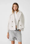 Blazer court pour femmes - veste chic à double boutonnage pour le bureau et les soirées