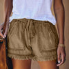 Shorts en denim femme avec taille élastique - style décontracté pour l'été