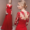 Robe de soirée en dentelle pour femmes - élégante robe longue à manches pour occasions formelles