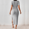 Robe midi tricotée pour femme - élégante et décontractée, style polyvalent pour le quotidien