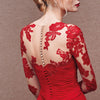 Robe de soirée en dentelle pour femmes - élégante robe longue à manches pour occasions formelles