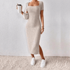 Robe midi tricotée pour femme - élégante et décontractée, style polyvalent pour le quotidien