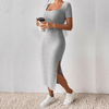 Robe midi tricotée pour femme - élégante et décontractée, style polyvalent pour le quotidien