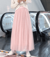 Jupe en tulle plissée midi pour femme - design superposé polyvalent pour les occasions décontractées ou formelles