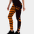 Leggings d'halloween - élégants leggings noirs et oranges avec des citrouilles