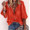 Chemisier léger pour femmes - élégante blouse à manches courtes pour le printemps/été, tissu respirant, style polyvalent