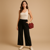 Pantalons en lin pour femmes - coupe large et décontractée, tissu respirant pour les occasions casual