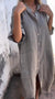 Robe midi en lin décontractée avec détails de boutons - robe d'été aérienne pour un look quotidien