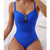 Maillot de bain - élégant et douillet une pièce à décolleté en v pour dames