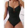 Maillot de bain - élégant et douillet une pièce à décolleté en v pour dames
