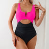 Maillot de bain une pièce élégant avec décolleté en v découpé - maillot pour femmes