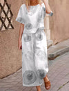Ensemble boho 2 pièces pour femmes - tenue légère à imprimé floral pour un quotidien stylé - élégant et polyvalent