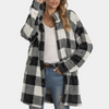 Manteau à carreaux - veste oversize en fausse fourrure pour femmes