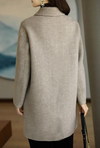 Manteau classique en laine mélangée pour femmes - élégant manteau ajusté