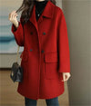 Manteau classique en laine mélangée pour femmes - élégant manteau ajusté