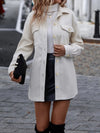 Manteau crème ceinturé pour femme - élégant manteau long à manches longues