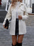 Manteau crème ceinturé pour femme - élégant manteau long à manches longues