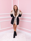 Manteau d'hiver femme - parka chic avec une somptueuse fourrure synthétique