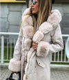 Manteau d'hiver femme - parka chic avec une somptueuse fourrure synthétique