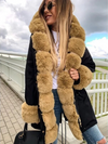 Manteau d'hiver femme - parka chic avec une somptueuse fourrure synthétique