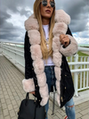 Manteau d'hiver femme - parka chic avec une somptueuse fourrure synthétique