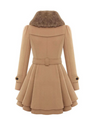 Manteau en mélange de laine pour femmes - élégant trench double boutonnage avec ceinture