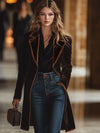 Manteau en velours - élégante outerwear longue pour femmes