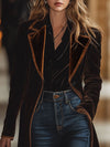 Manteau en velours - élégante outerwear longue pour femmes