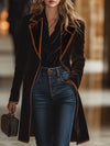 Manteau en velours - élégante outerwear longue pour femmes