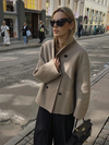 Manteau kaki oversized à double boutonnage - vêtement extérieur tendance pour femmes
