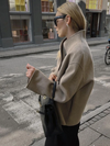 Manteau kaki oversized à double boutonnage - vêtement extérieur tendance pour femmes