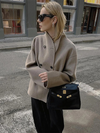 Manteau kaki oversized à double boutonnage - vêtement extérieur tendance pour femmes