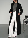 Manteau long ajusté - élégant blazer robe pour femmes