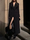 Manteau long ajusté - élégant blazer robe pour femmes