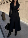 Manteau long ajusté - élégant blazer robe pour femmes