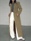 Manteau long ajusté - élégant blazer robe pour femmes