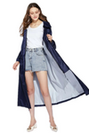 Manteau long imprimé - élégante veste imprimée pour femmes