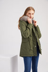 Manteau parka avec capuche et fourrure synthétique - veste d'hiver chaude pour femmes